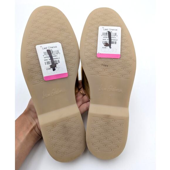 Sam Edelman Kira Slip On Mule Women's Logo Leather Gold Size US7M EU38 - Picture 8 of 11